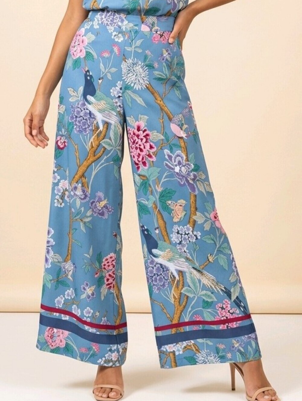 Stunning H&M x GP J Baker floral wide leg trousers  GORGEOUS! Sz O